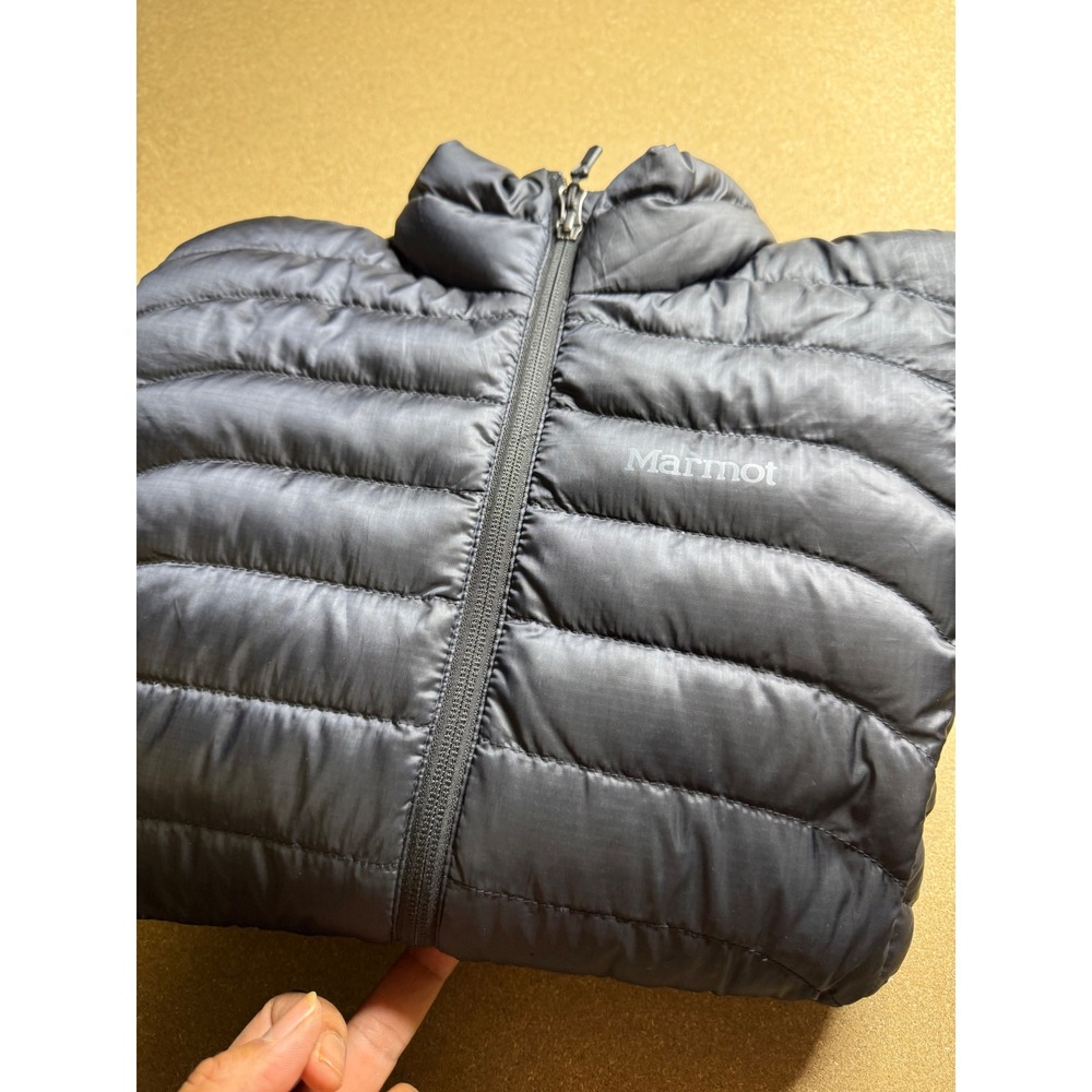 Marmot Womens‎ 600 Fill Down Puffer Jacket Black Full Zip Quilted Coat Size XS